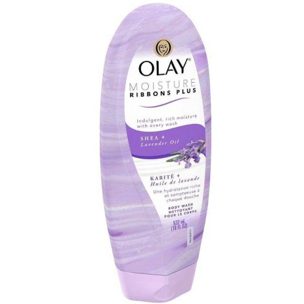 OLAY Moisture Ribbons Plus, Shea plus Lavender Oil 18 oz (Pack of 5)