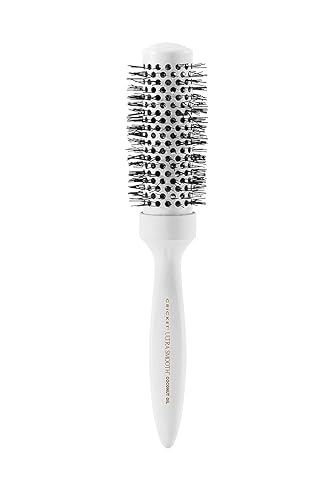 Cricket Ultra Smooth Coconut Thermal Hair Brush - 1.5” Ceramic Barrel, Coconut Oil and Keratin-Infused, Anti-Static Heat-Resistant Bristles, Textured