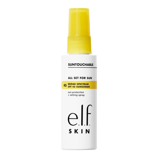 e.l.f. SKIN All Set For Sun SPF 45 Setting Spray – Long-Lasting Makeup Setting Mist, Weightless, Non-Greasy, Vegan & Cruelty-Free
