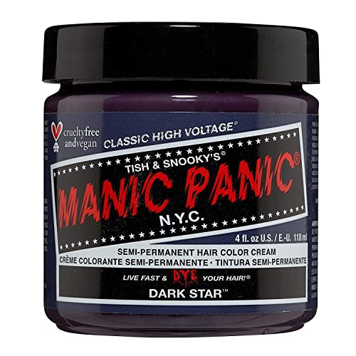MANIC PANIC Classic Dark Star Semi Permanent Hair Color - Deep Grey Hair Dye for Women & Men That Lasts 4-6 Weeks - Vegan, Ammonia & Cruelty-Free