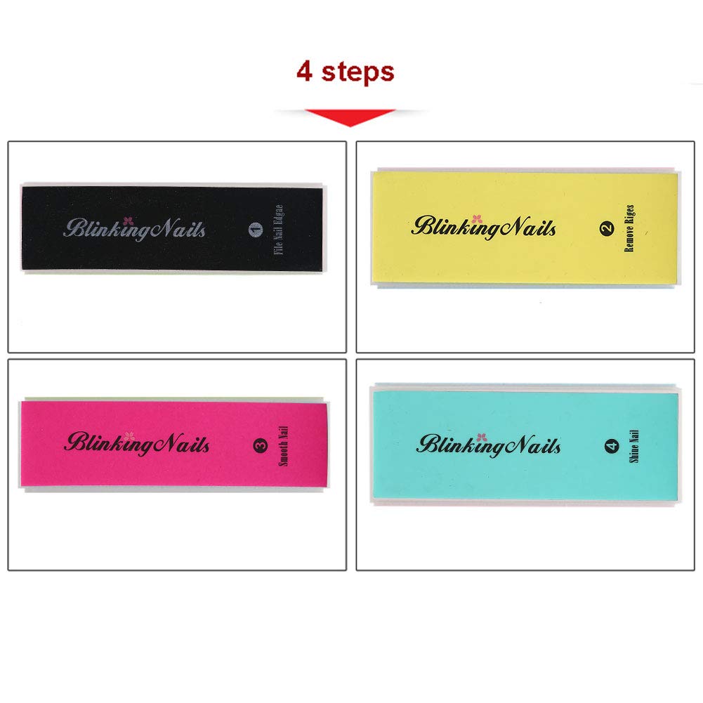 Nail Buffer, Nail Buffer Block, Nail Files and Buffers 4 Way Nail Buffer and Shine Kit - 4 Step Mini Natural Nail Polisher Sanding File Block