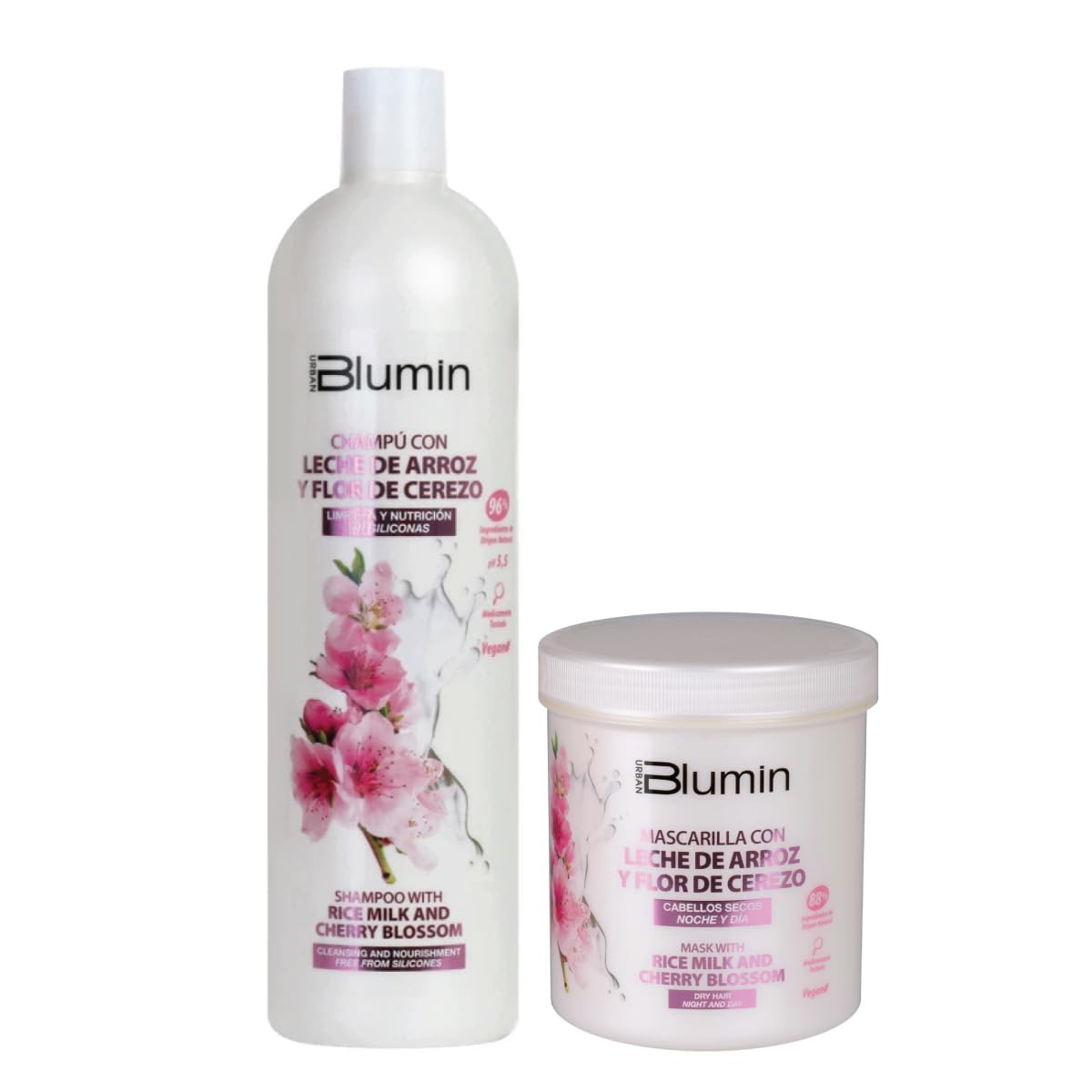 Blumin-Shampoo (1000 ml) & Mask (700 ml) Rice Milk and Cherry Blossom