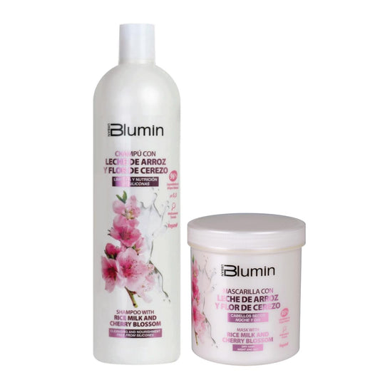 Blumin-Shampoo (1000 ml) & Mask (700 ml) Rice Milk and Cherry Blossom