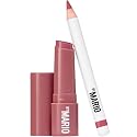 MAKEUP BY MARIO Rosewood Glow Lip Kit - Mini MoistureGlow Plumping Lip Serum & Ultra Suede Sculpting Lip Pencil, Rich Mauve - Hydrating Plumping Lip