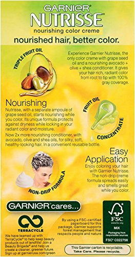 Garnier Nutrisse Nourishing Hair Color Creme, 53 Medium Golden Brown (Chestnut), 3 Count