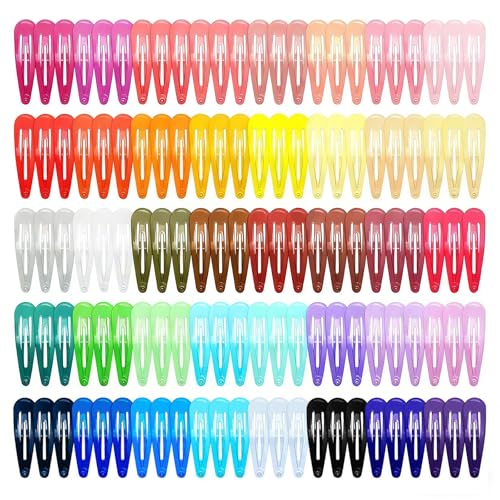 120 Pack Colorful Metal Snap Hair Clips, 2 Inch Barrettes in 40 Assorted Candy Colors, Non-Slip Hair Accessories for Kids Teens Women Beauty and Personal Care SWSTINLING Default Title