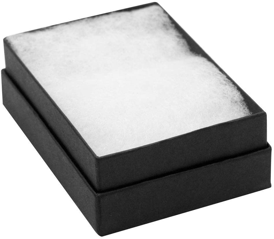 RJ Displays 16 Pack Cotton Filled Matte Black Paper Cardboard jewelry pendant, earring, neck chain, anklets, and bracelets Gift Packaging and Retail…