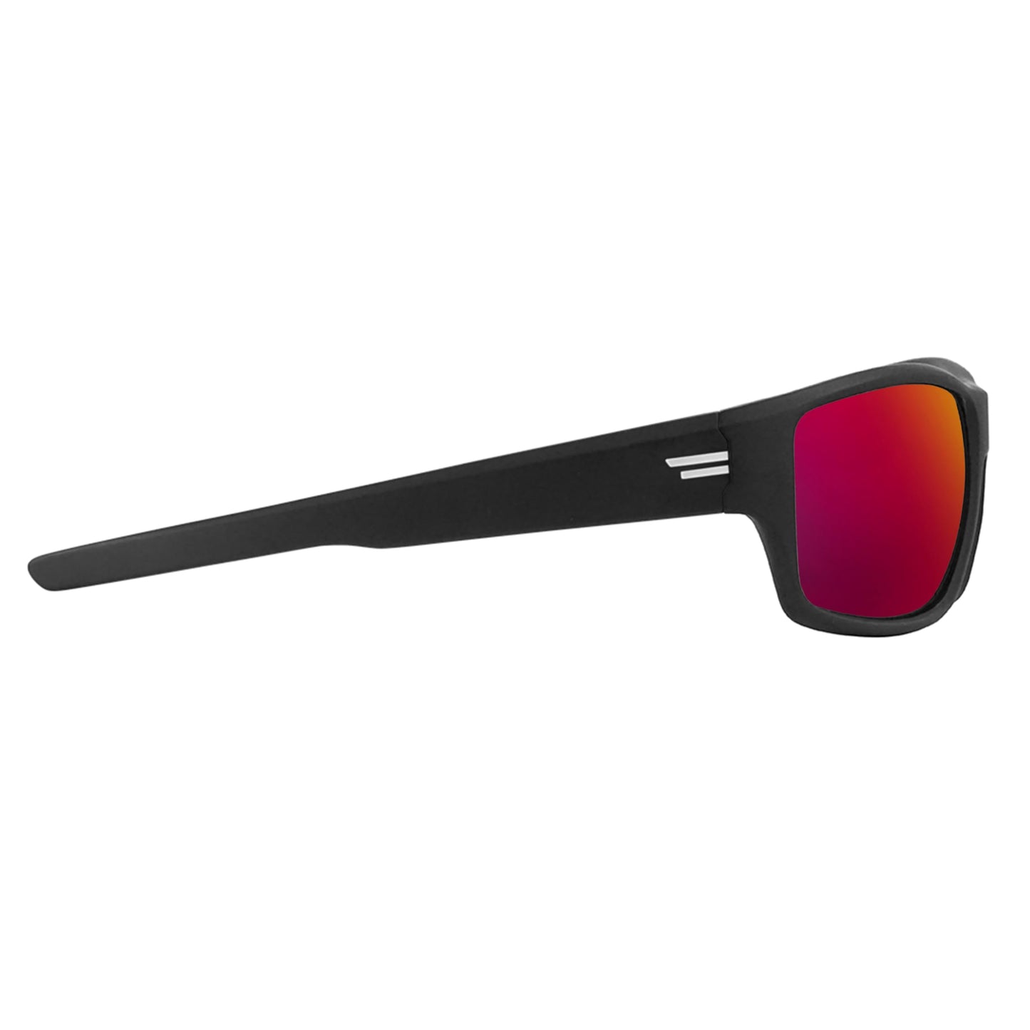 TOROE Eyewear FIELD Wrap Around Sport Sunglasses With Polycarbonate Polarized Lenses, Lightweight TR90 Frame (Matte Black | White Emblem, Fuze Lens)