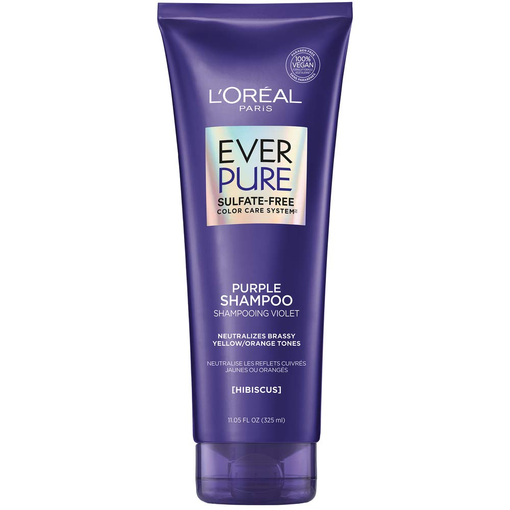 L’Oréal Paris EverPure Sulfate Free Brass Toning Purple Shampoo for Blonde, Bleached, Silver, or Brown Highlighted Hair, 11 Fl; Oz (Packaging May Beauty and Personal Care L'Oreal Paris Default Title