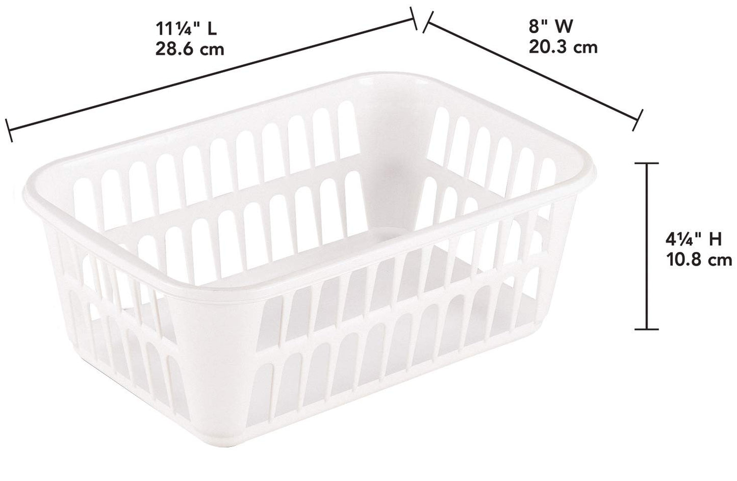STERILITE Medium Plastic Basket, White, Pack of 12
