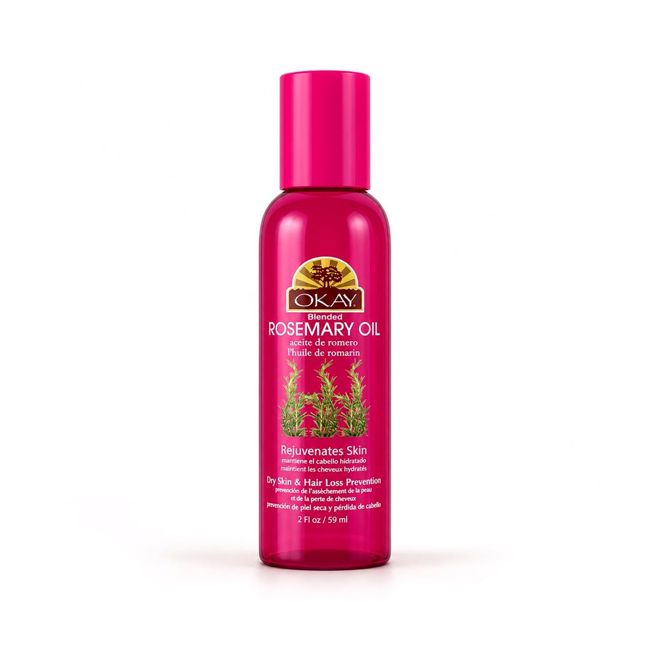 OKAY Pure Naturals Rosemary Blended Oil for Hair & Skin 2oz - Hair Growth Oil, Scalp Treatment, Moisturizing Body Oil, Helps Reduce Hair Loss & Dry