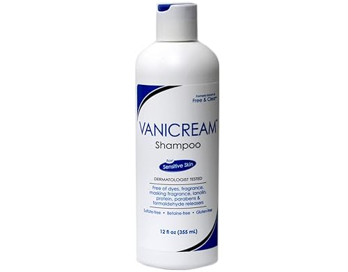 Vanicream Shampoo for Sensitive Skin, Dermatologist Tested, Free of Dyes, Fragrance, Parabens and Formaldehyde Releasers, Sulfate-Free, 12 fl oz (Pack