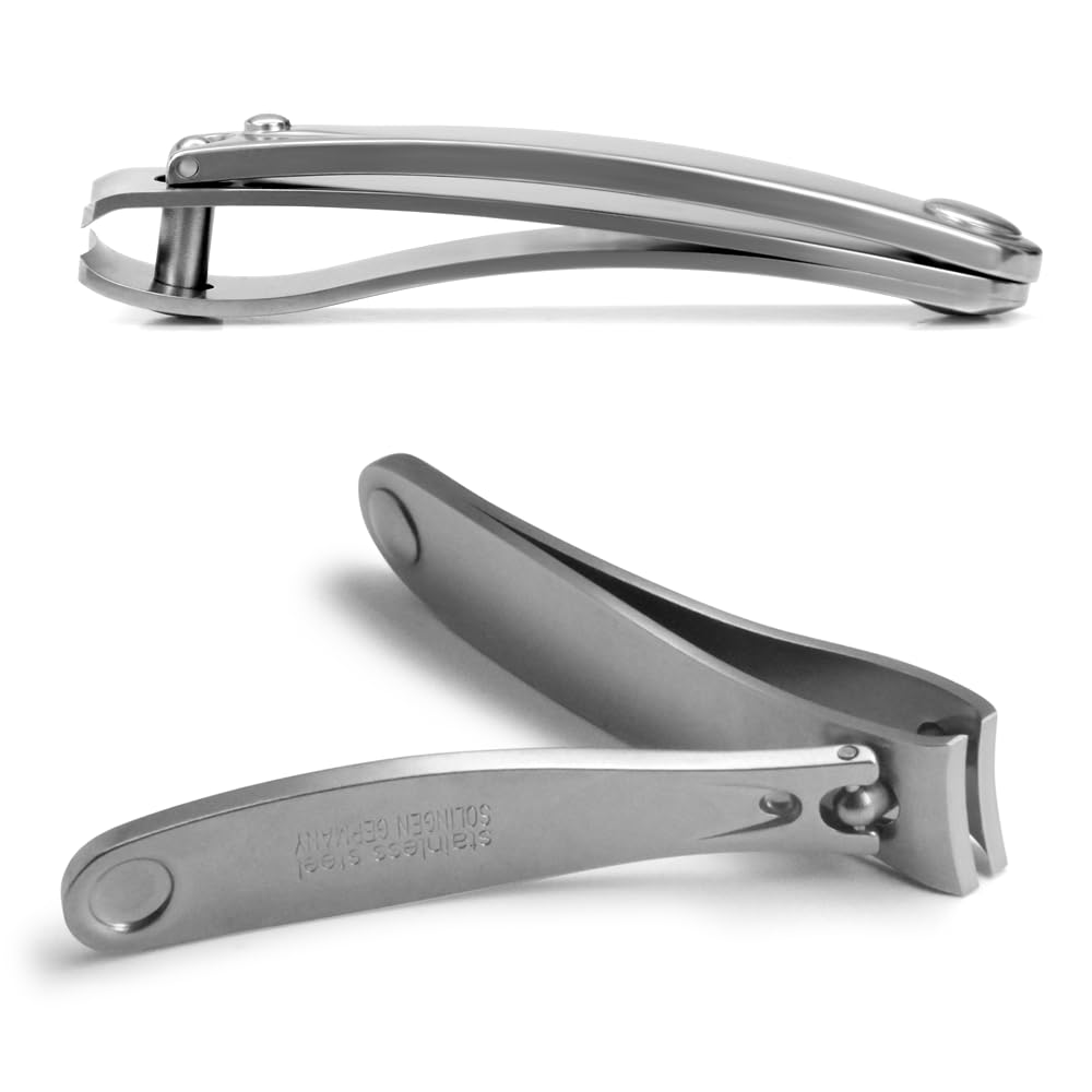 GERMANIKURE Professional Small Nail Clipper (6 cm) - FINOX Surgical Stainless Steel Manicure and Pedicure Tools in Leather Case- Ethically Made