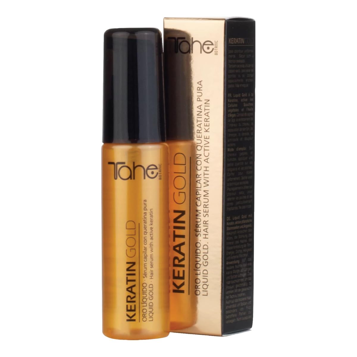 TAHE Keratin Gold Shampoo(1000ml), Mask(1000ml), and Serum(30ml) Set , New Presentation