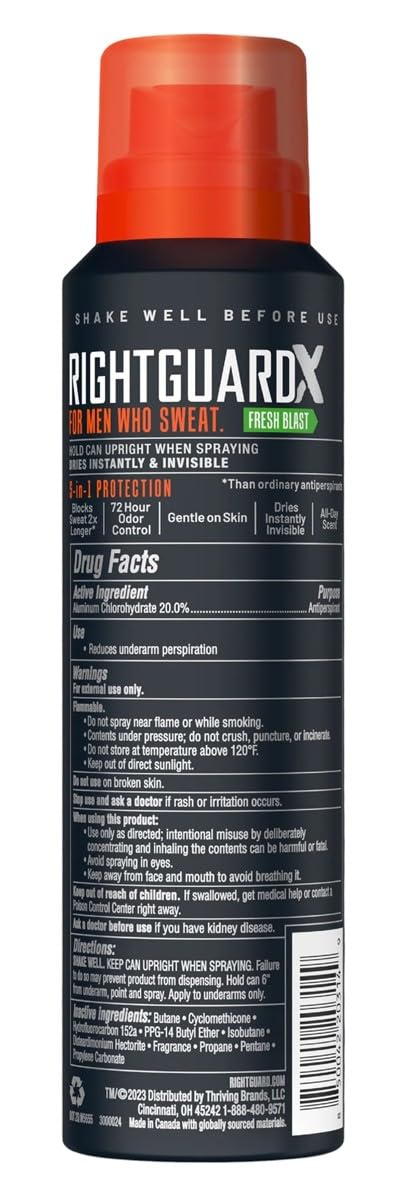 Right Guard Xtreme Defense Dry Spray Fresh Blast 3.8 Ounce Men (Pack of 3) Beauty and Personal Care Right Guard