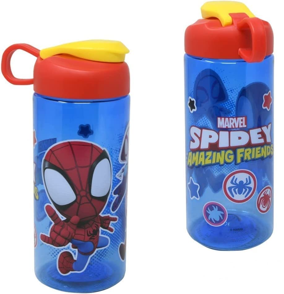 Zak Designs Spidey & Friends 16.5oz Sullivan Kids Sports Water Bottle - Elegant and Lightweight, Durable BPA-Free Plastic