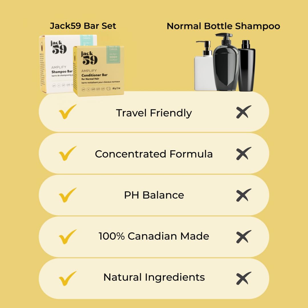 All Natural Shampoo and Conditioner Set for Normal Hair with Soothing Scent, Bar Shampoo and Conditioner Set to Increase Hair Volume, Boost Shine