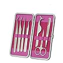 Yimart Professional Eyebrow Tweezer Set False Eyelash Extension Tool Kits Set Eyebrow Tweezers Eyebrow Trimmer Stainless Steel Eye Lashes Tweezers