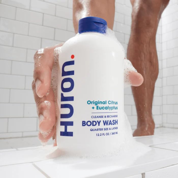 Huron Shower Kit for Men and Women - Shampoo, Conditioner & Body Wash with Sea Salt + Driftwood Scent, Hydrating, Phthalate-Free, non-toxic