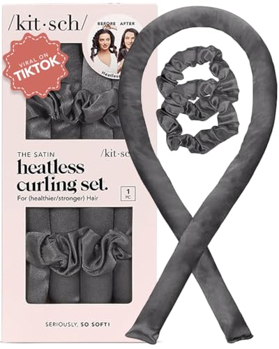 Kitsch Holiday Gift Silk Heatless Hair Curler | Heatless Curling Rod Headband | Satin Heatless Curling Set for Hair | Perfect Heatless Curls
