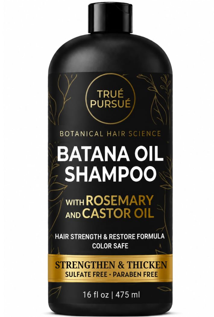 Batana Oil Shampoo for Hair Growth & Strength - Rosemary & Castor Oil Sulfate-Free Shampoo for Thinning, Dry, & Damaged Hair for Men and Women