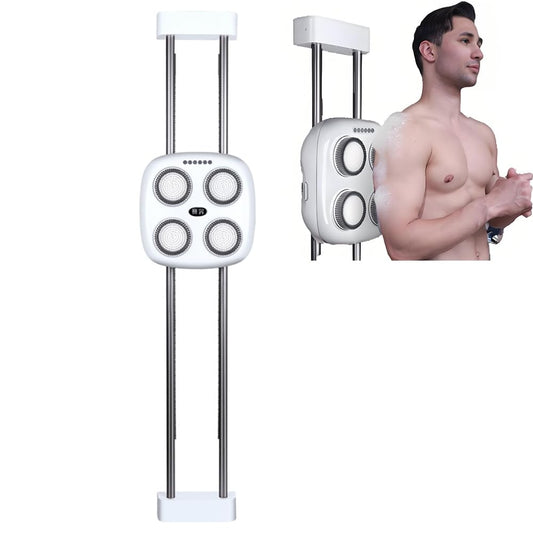RENJJPBO Electric Body Brush Back Scrubber, Wall Mounted Body Scrubbers, 3-Modes, 6-Levels of Strength, Rechargable Body Shower Brush, with Three Beauty and Personal Care RENJJPBO