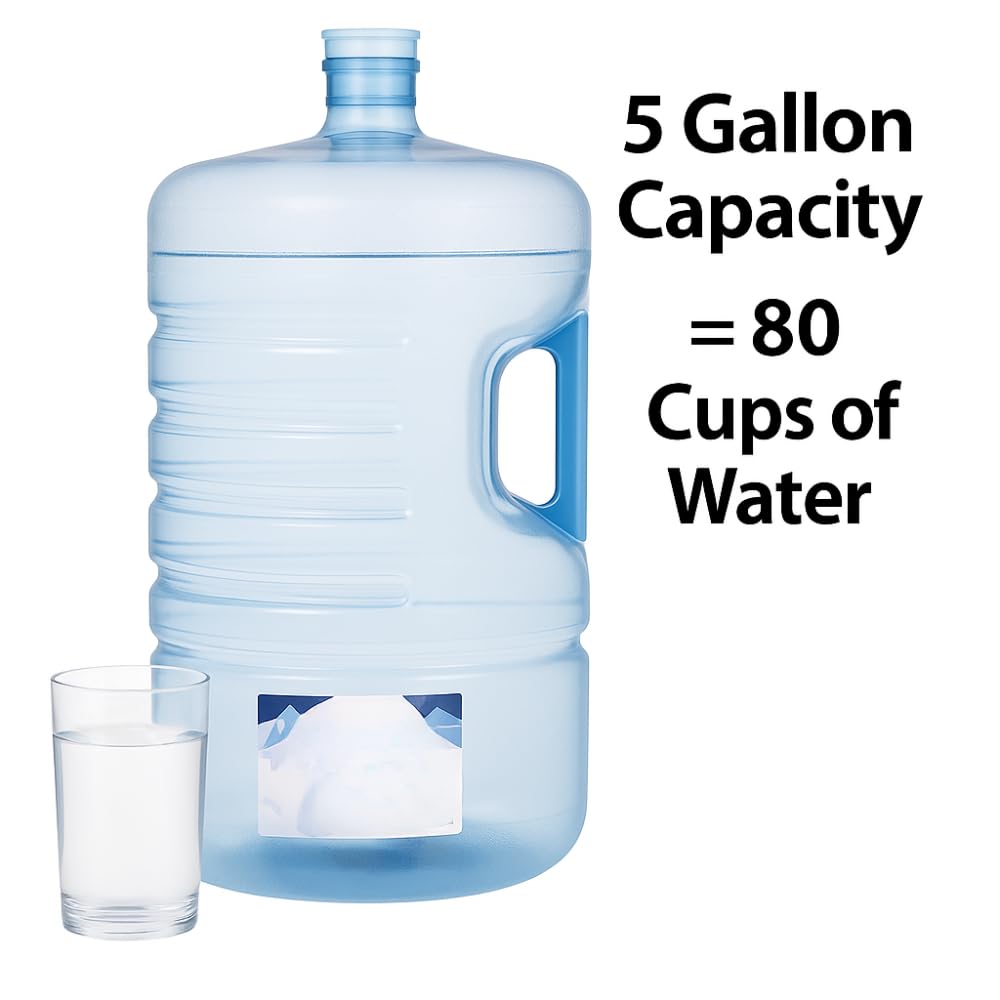TIMPHO 5 Gallon Stackable Water Bottle - 640oz Reusable BPA-Free Jug with Easy-Grip Handle, Durable Design, Ideal for Home, Outdoor, or Emergency Use