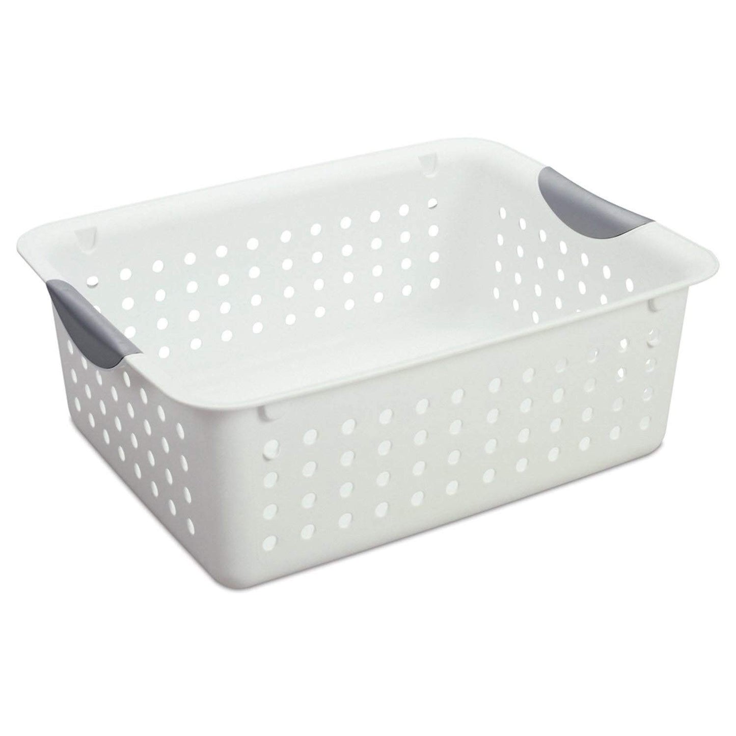 Sterilite Medium Ultra Basket, Closet Organizer Bin, Cabinets, Pantry, Shelving and Countertop Space, Open Container, White, 1-Pack