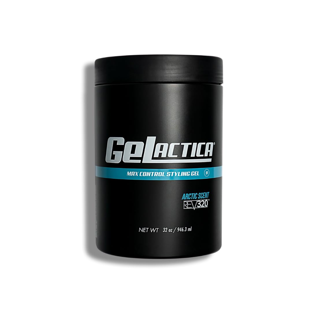 Rev320 Hair Gel for Men - Alcohol-Free, Strong Hold Styling Gel - Natural Extracts for Long-Lasting Hold and Shine, Slick Back Hair Gel