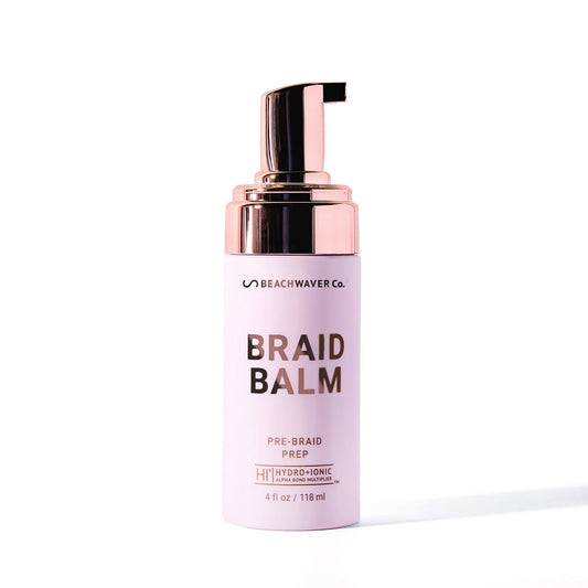 The Beachwaver Co. Braid Balm Pre-Braid Prep - Full Size (4 Fl Oz) | Frizz-Taming Primer Foam | Strengthen and Reduce Flyaways w/HiX Vegan Bond