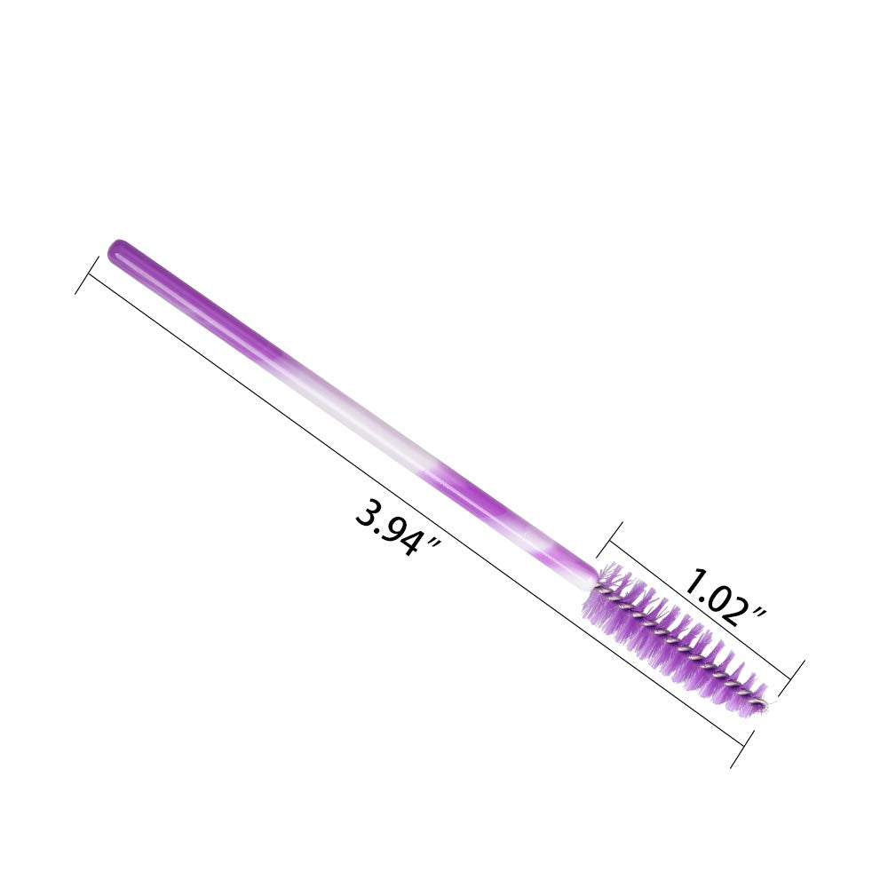 300 Pack Mascara Wands Disposable Eyelash Brush for Extensions Lash Applicators Tool Kit, Deep Purple