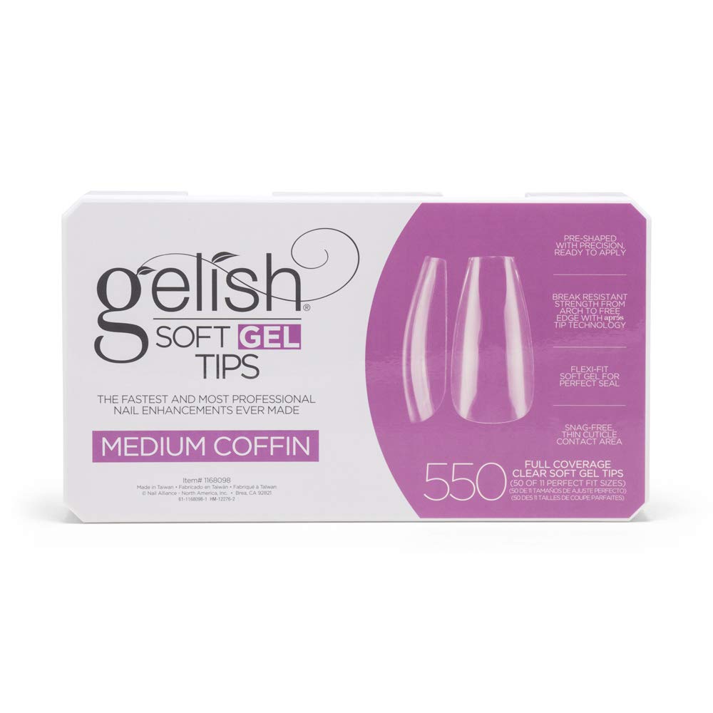 Gelish Soft Gel™ Tips Press on Nails Extension - Medium Coffin, 550 Count Beauty & Personal Care Gelish