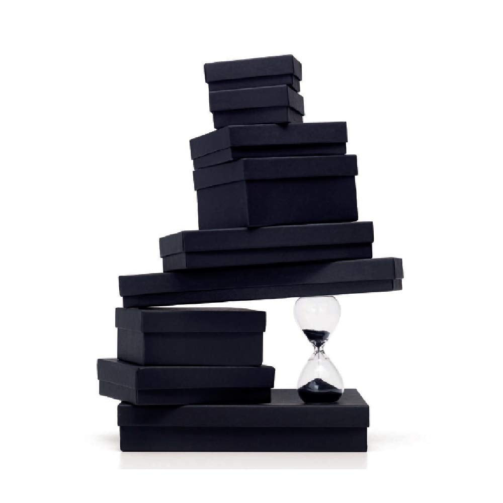 888 Display - Case of 100 Boxes of 3 1/2" x 3 1/2" x 7/8" Black Matte Cotton Filled Jewelry Boxes
