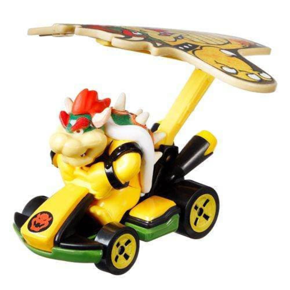 Hot Wheels 1:64 Mario Kart - Bowser in Standard Kart with Bowser Kite Die Cast