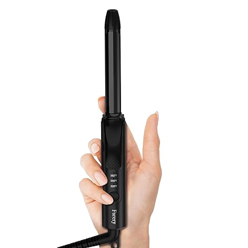 FARERY 1/2 Inch Ceramic Mini Hair Curler with 3 Adjustable Temp, 100-240V Dual Voltage, Travel Curling Iron for Short Hair, Auto-Off, Infused