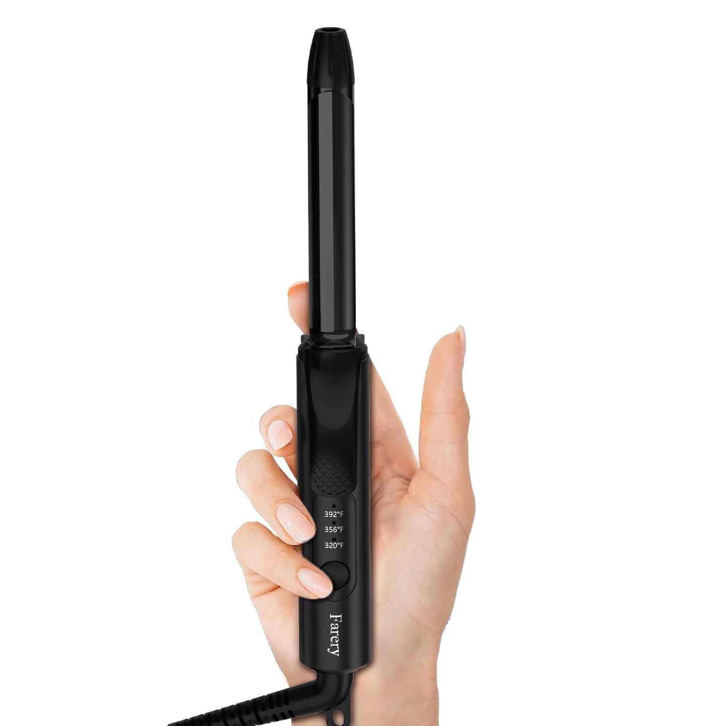 FARERY 1/2 Inch Ceramic Mini Hair Curler with 3 Adjustable Temp, 100-240V Dual Voltage, Travel Curling Iron for Short Hair, Auto-Off, Infused