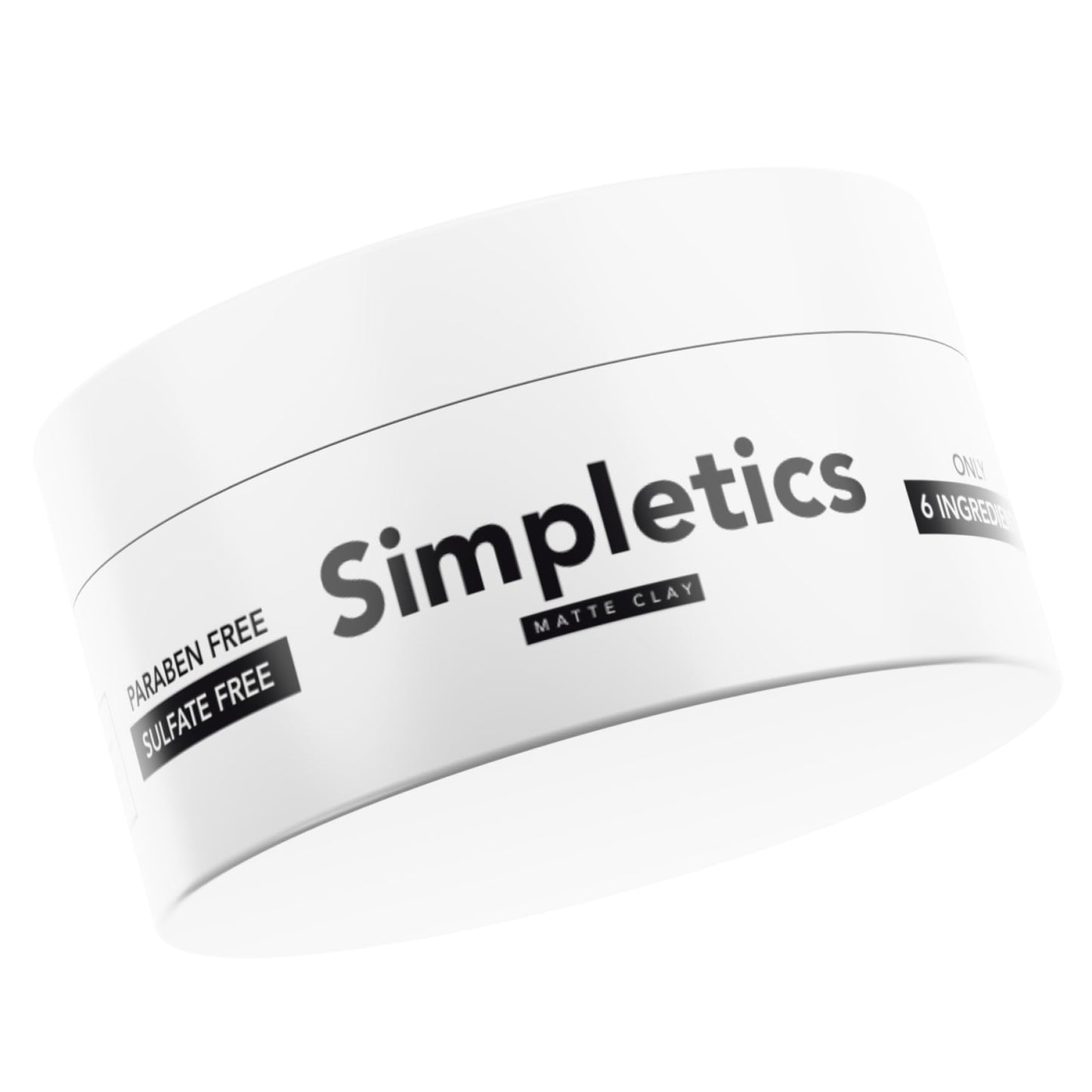 Simpletics Hair Clay for Men (Vanilla Scent) - Natural 6 Ingredient Matte Styling Clay with Beeswax & Coconut Oil - Strong Hold, Water Based