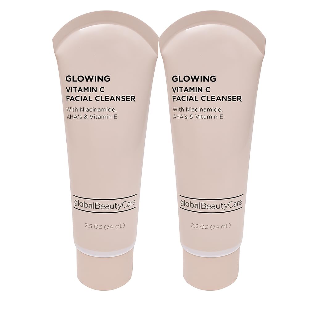Global Beauty Care Vitamin C Facial Cleanser - Niacinamide, AHA & Vitamin E, 2-Pack (2x 2.5 fl oz)