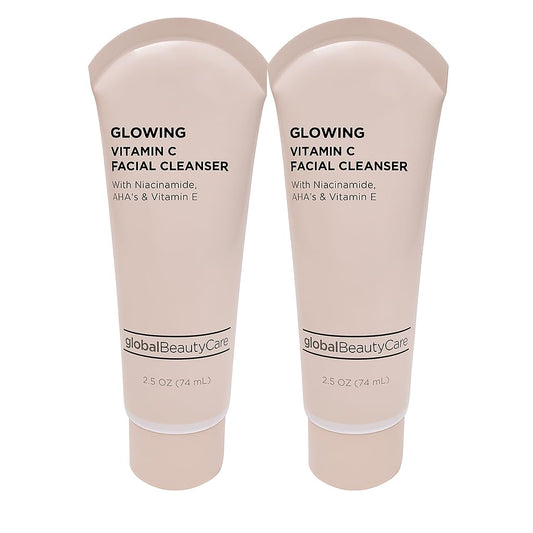 Global Beauty Care Vitamin C Facial Cleanser - Niacinamide, AHA & Vitamin E, 2-Pack (2x 2.5 fl oz)