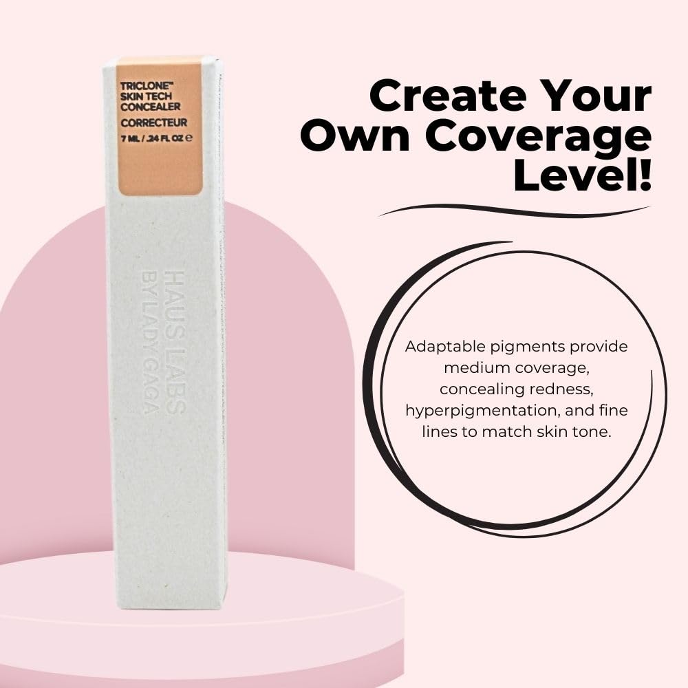 HAUS LABS BY LADY GAGA Triclone Skin Tech Hydrating + De-puffing Concealer with Fermented Arnica 14 Light Peach