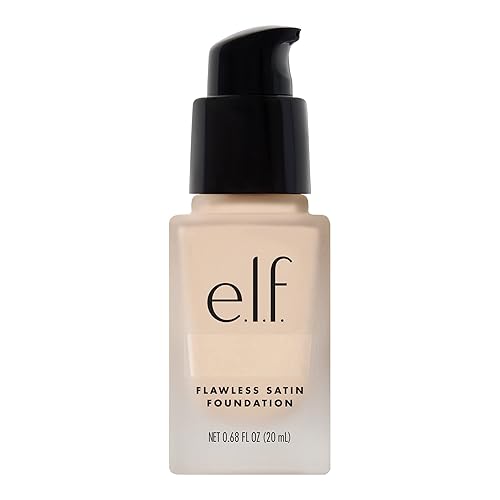 e.l.f. Flawless Satin Foundation, Lightweight & Medium Coverage, Semi-Matte Finish, Vegan & Cruelty-Free, Pearl, 0.68 Fl Oz (20mL)