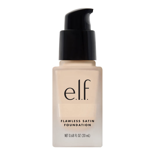 e.l.f. Flawless Satin Foundation, Lightweight & Medium Coverage, Semi-Matte Finish, Vegan & Cruelty-Free, Pearl, 0.68 Fl Oz (20mL)