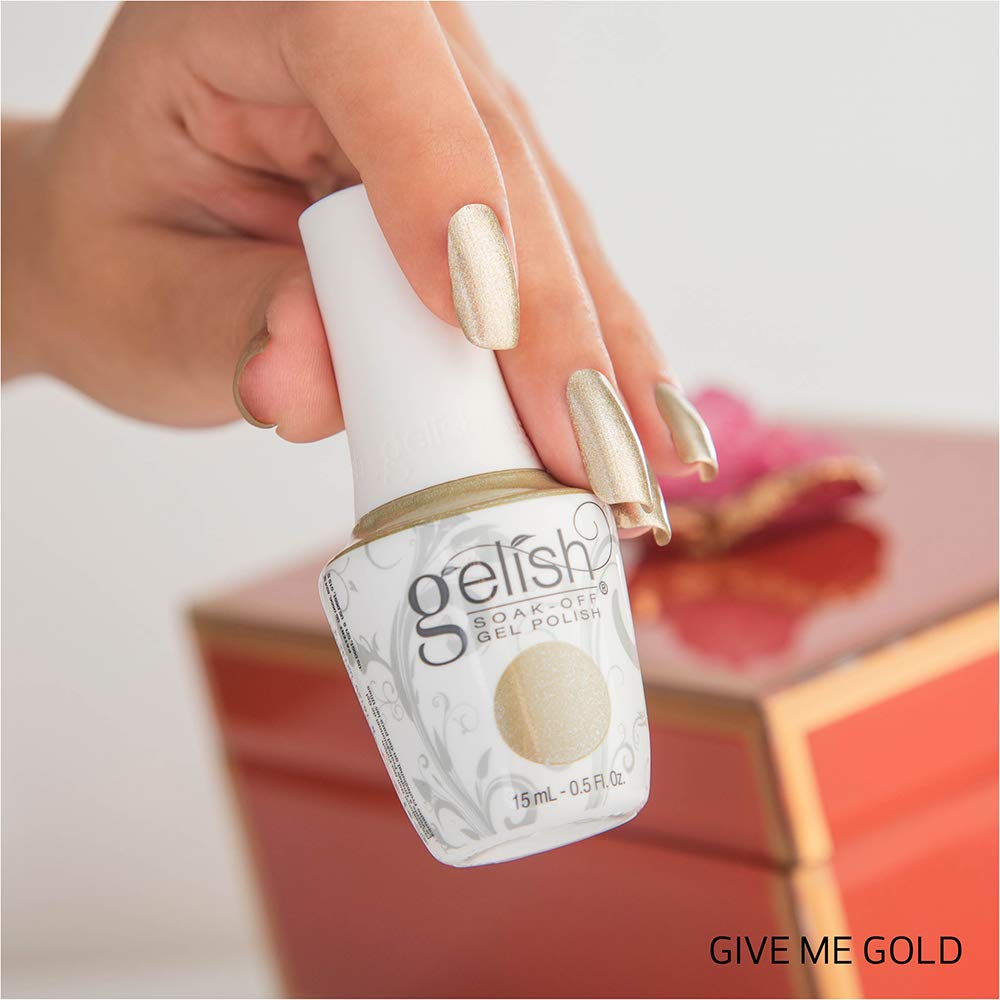 Gelish TPO-Free Soak-Off Gel Nail Polish: Give Me Gold, 15mL Beauty & Personal Care Gelish