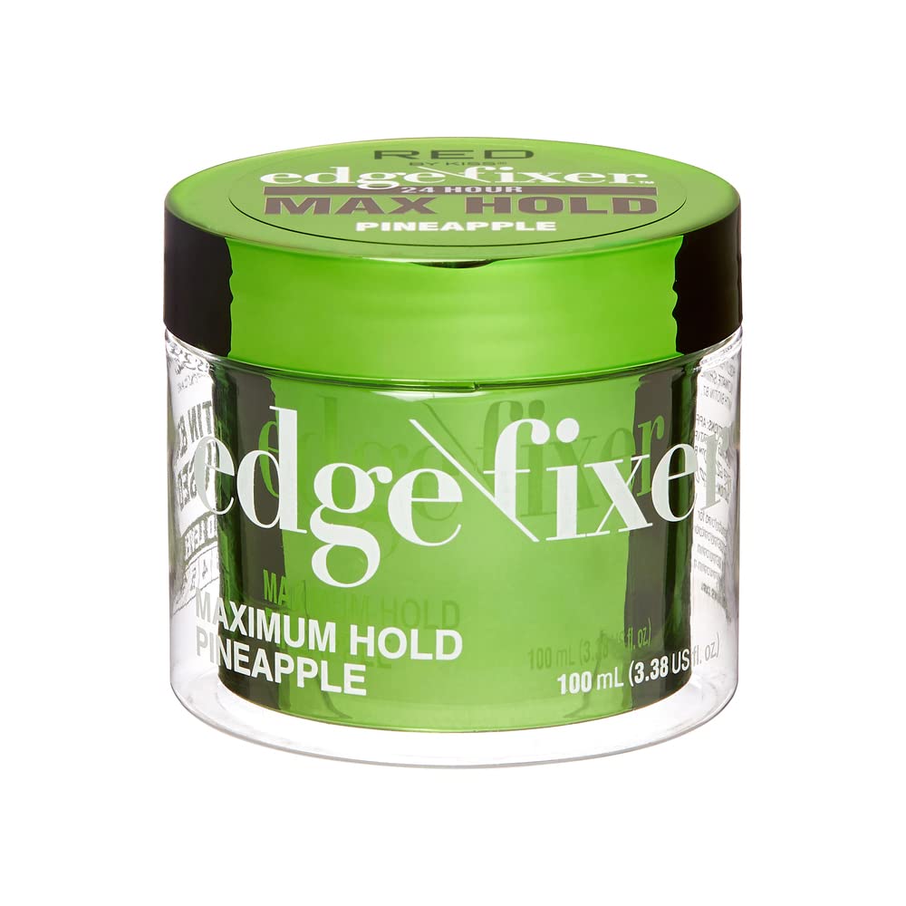 Red by Kiss Edge Fixer Hair Shine Gel, 24 Hour Max Hold, Non-Flaking, Biotin B7 Infused, Natural Styling, Professional Edge Control Wax, Perfect