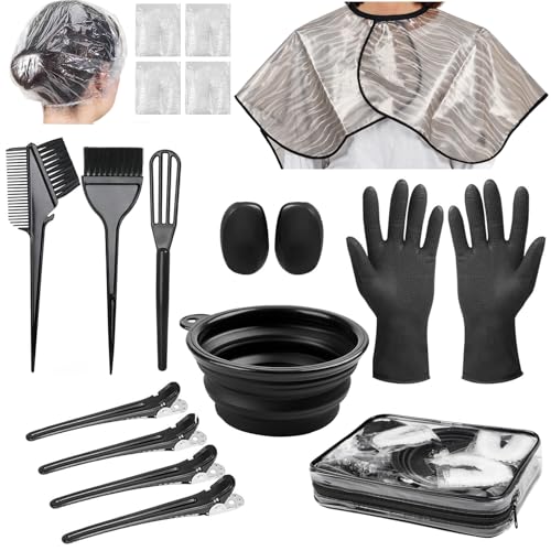 Xarchy 19 Pcs Professional Hair Bleach Kit Hair Coloring Products with Hair Dye Brush, Hair Color Bowl, Hairclips, Applicator, Earmuffs for Hair Beauty and Personal Care Xarchy Default Title