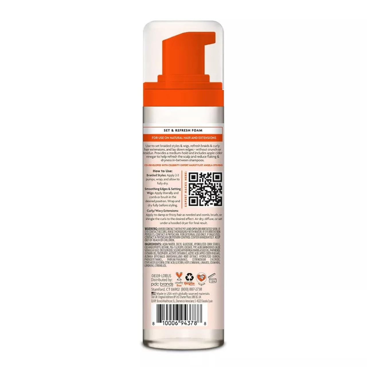 Cantu Protective Styles by Angela Set & Refresh Foam with Apple Cider Vinegar & Aloe, 8 Ounce