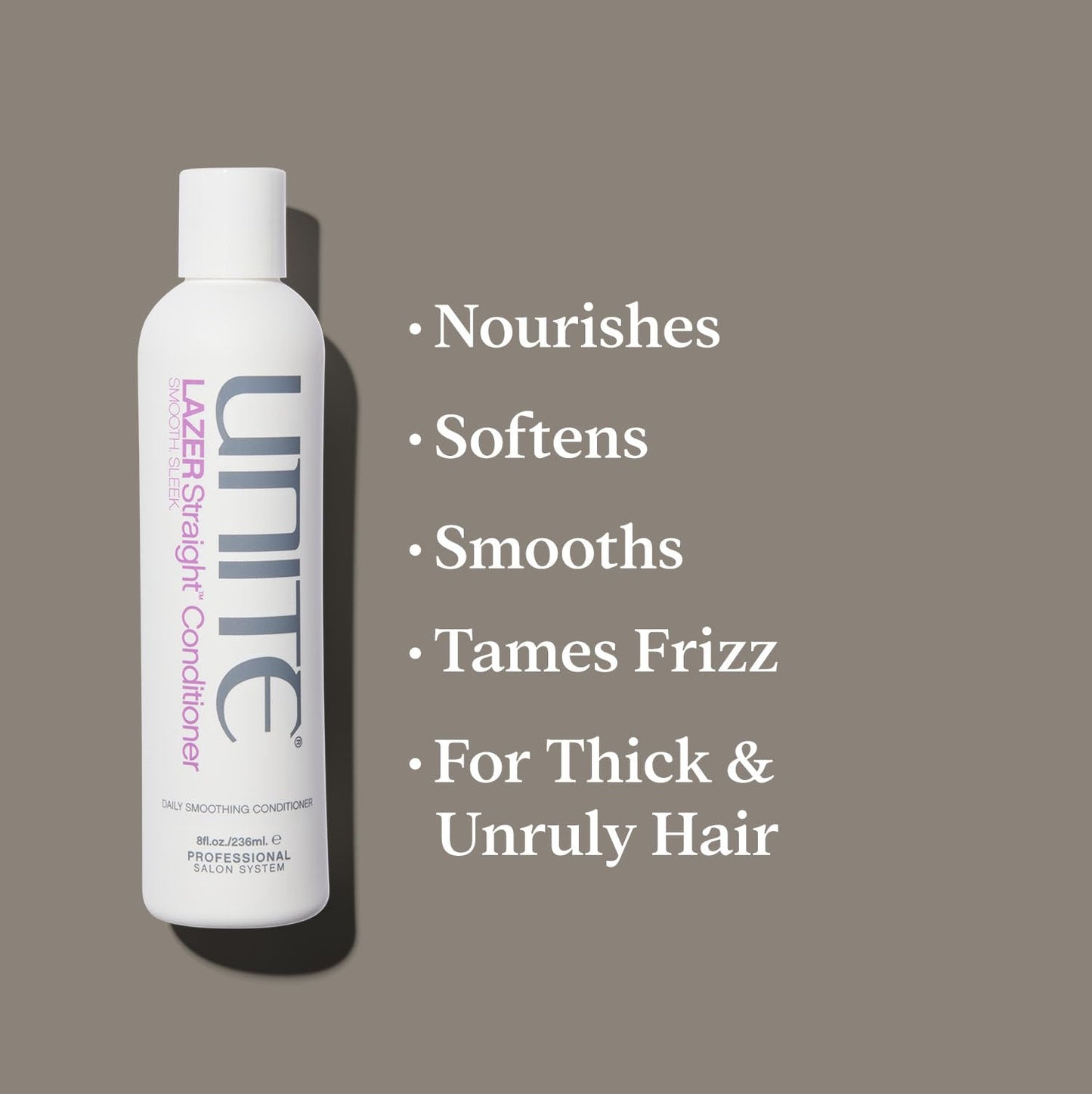 UNITE Hair - LAZER Straight Conditioner - Frizz-Defying & Smoothing Conditioner - Hydrates, Tames, & Adds Shine to Thick, Coarse, or Unruly Hair