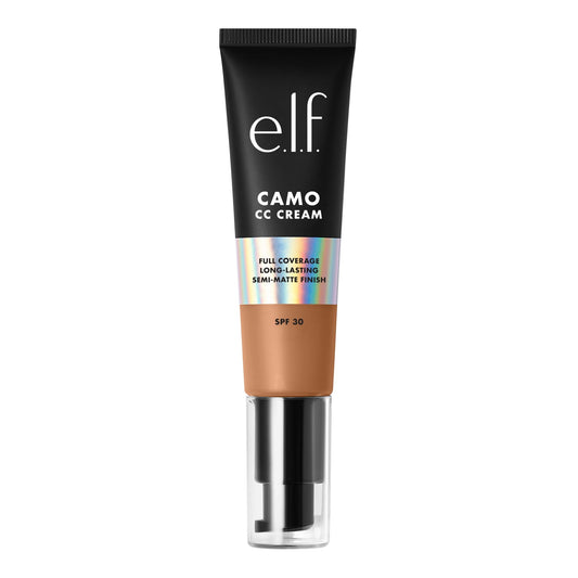 e.l.f. Camo CC Cream, SPF 30 Color-Correcting Medium-To-Full Coverage Face Foundation, Delivers An Airbrushed Finish, Vegan & Cruelty-Free, Tan 460 W