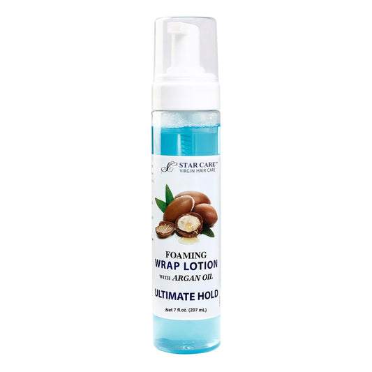 STAR CARE Foaming Wrap Lotion with Argan Oil Moisturizing Styling Foam for Long-Lasting Control, Volume & Shine for Natural Hair Lightweight