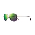 Revo Sunglasses Relay Petite: Women's Polarized Lens with Small Metal Aviator Frame, Gold Frame with Evergreen Lens
